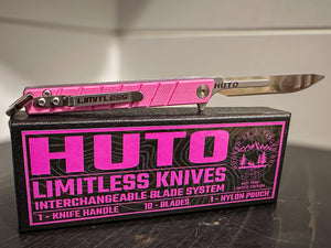 HUTO Limitless Fluorescent Pink Limited Edition Folding Replaceable Blade Knives